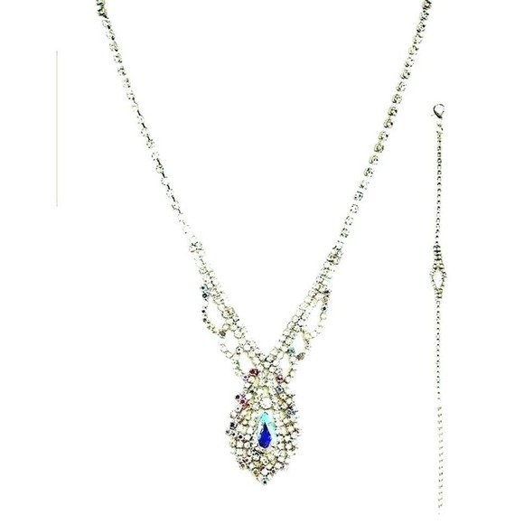 Choker Necklace Earrings and Bracelet Set CZ - Picture 1 of 3